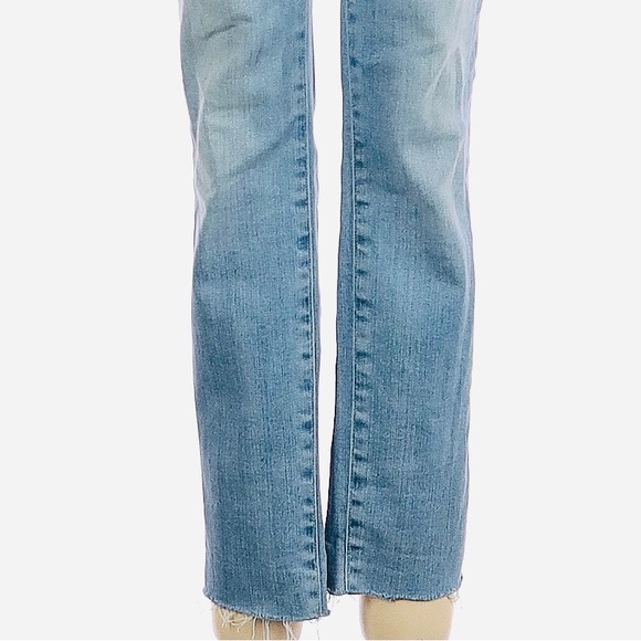 MADEWELL 9 inch High-Rise Skinny Crop Light Wash Button Fly Raw Hem Jeans 23 - Picture 6 of 12
